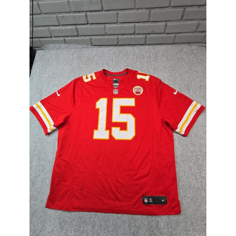 Patrick Mahomes #15 Kansas City Chiefs Jersey Nike Men's 3XL Stitched Red KC